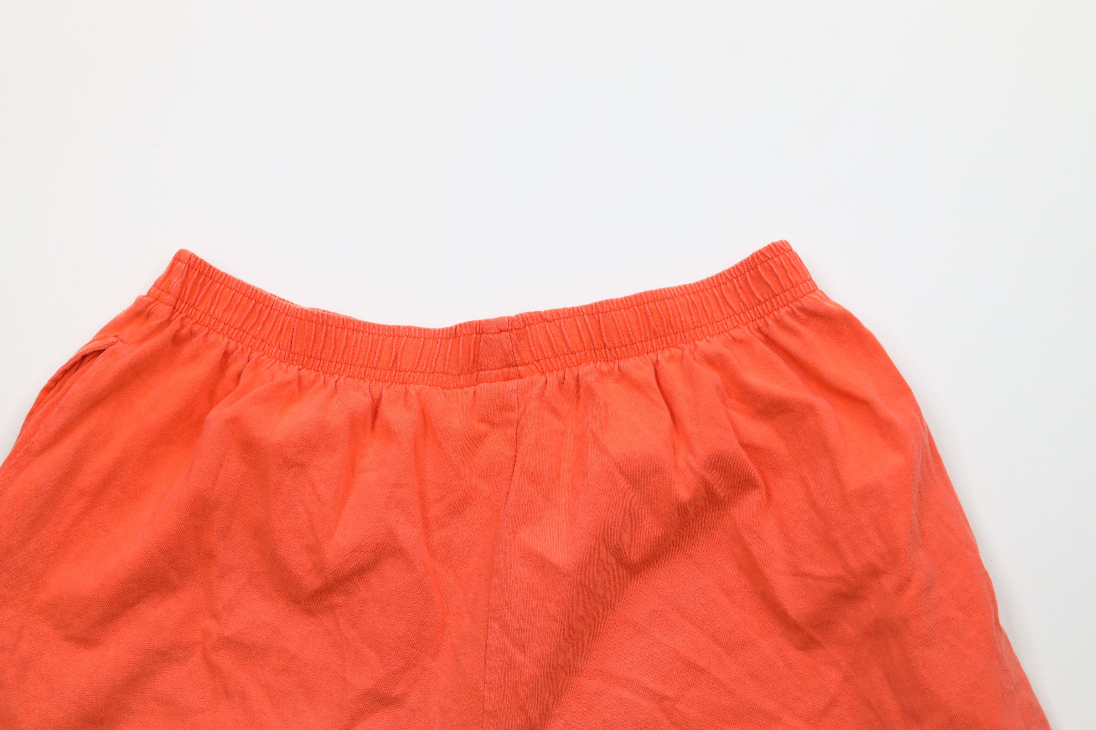 Disney × Vintage Vintage 90s Disney Mickey Mouse Shorts Orange Cotton USA Size 32" / US 10 / IT 46 - 12 Thumbnail