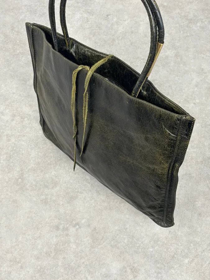 Roberto Cavalli SS2001 Roberto Cavalli Black Leather Silk-Lined Tote Bag Size ONE SIZE - 5 Thumbnail