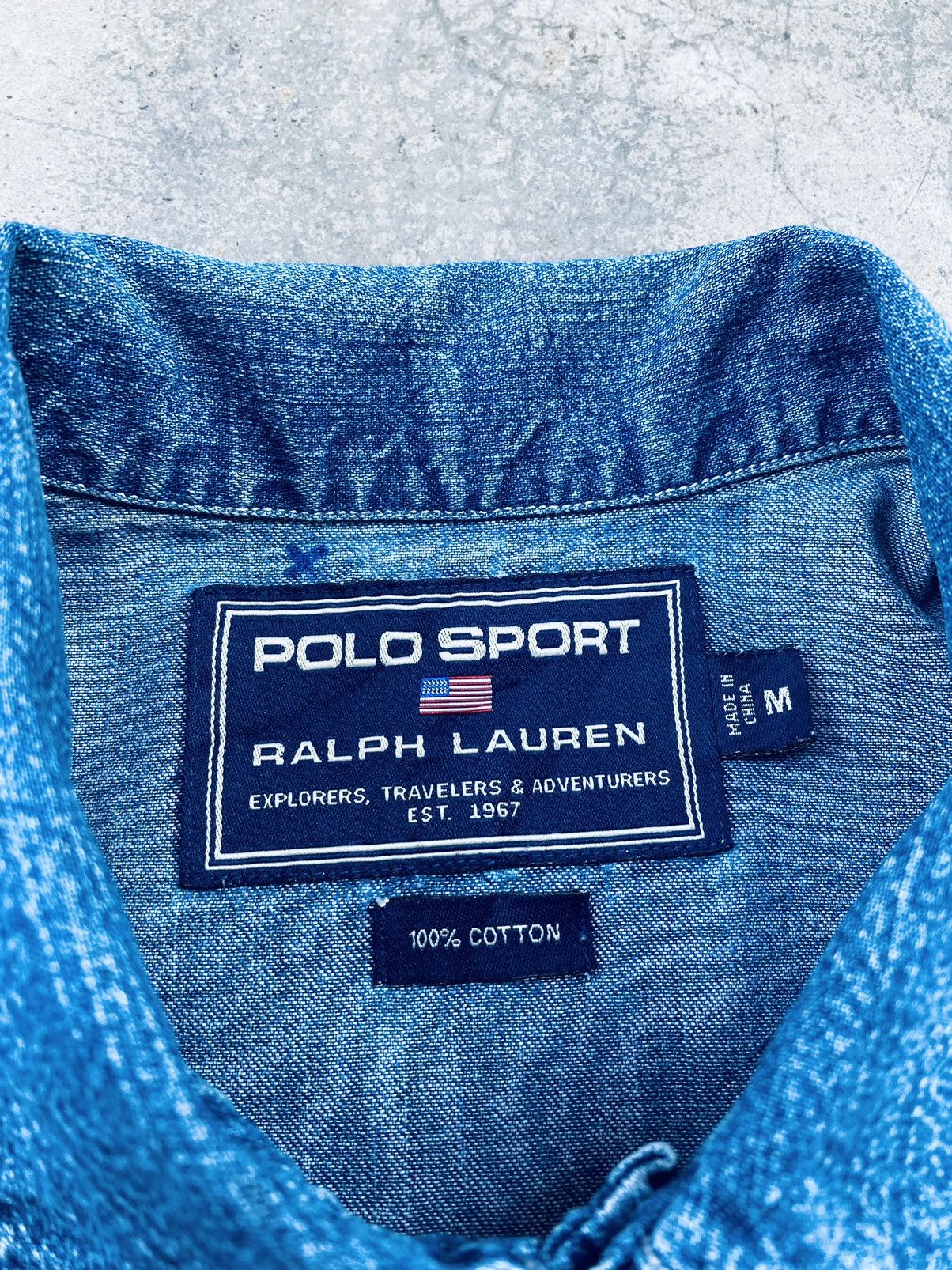 Polo Ralph Lauren Vintage 90s Polo Sport Ralph Lauren Pullover Denim Shirt Size US M / EU 48-50 / 2 - 3 Thumbnail