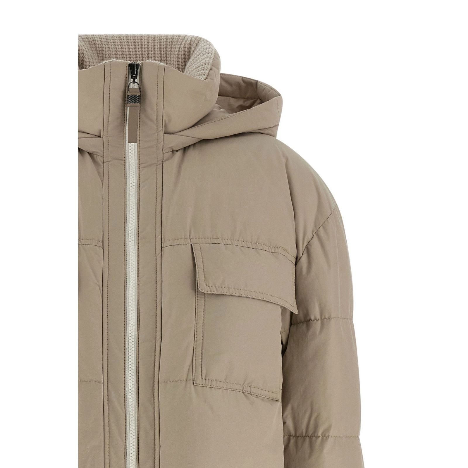 Brunello Cucinelli BRUNELLO CUCINELLI Beige Down Jacket New & Authentic (Women' Size M / US 6-8 / IT 42-44 - 3 Thumbnail