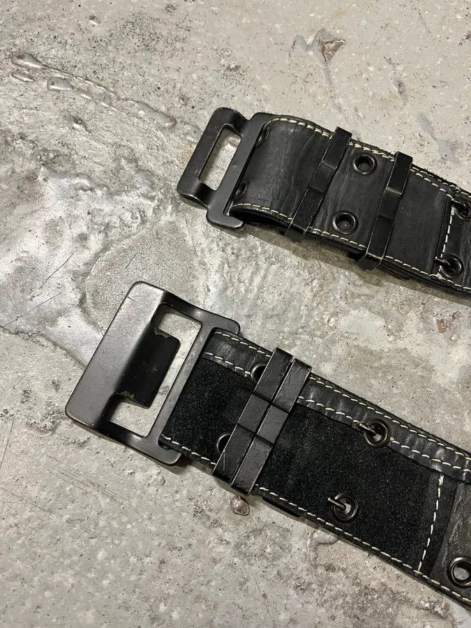 Vintage 2000s Plein Sud Black Patchwork Leather Belt Size ONE SIZE - 4 Thumbnail
