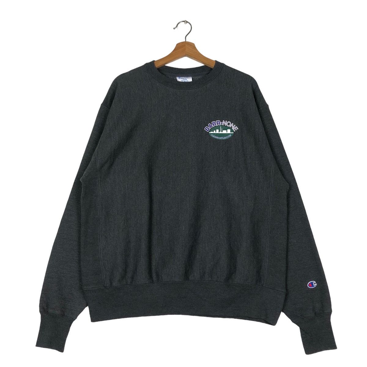 Champion Vintage Reverse Wave Champion Sweatshirt Barr None Big Logo Size US L / EU 52-54 / 3 - 1 Thumbnail