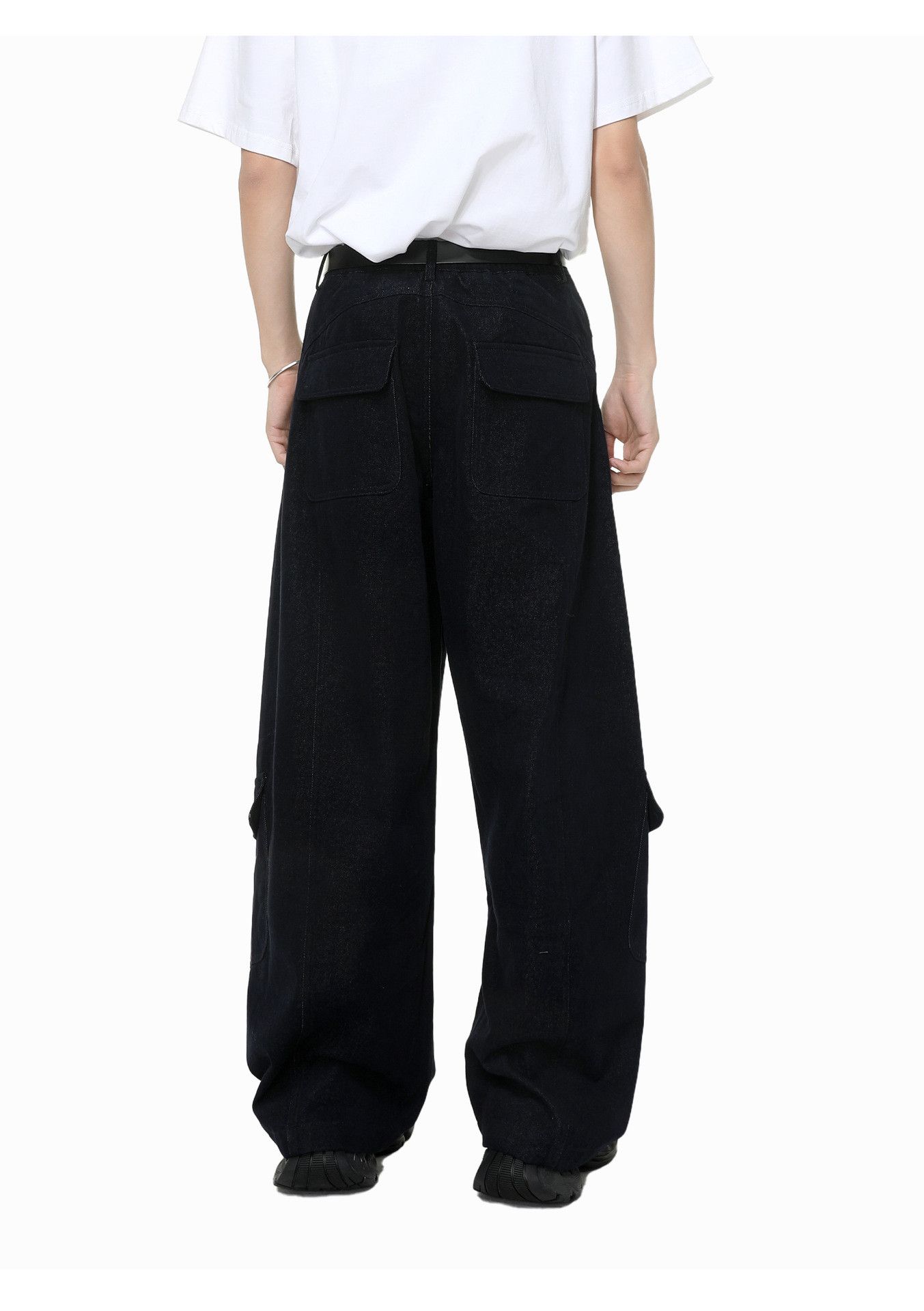 Japanese Brand Men's vibe multi-pocket patchwork curved loose jeans Size US 32 / EU 48 - 5 Thumbnail