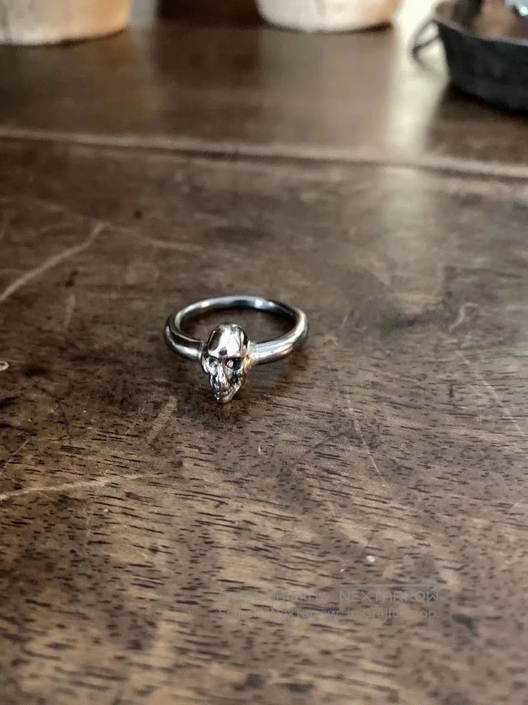 Chin Teo Silver Skull Ring. Size ONE SIZE - 1 Thumbnail