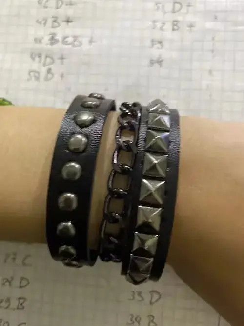 Jewelry 3 Lines Style rivet Bracelet Size ONE SIZE - 2 Thumbnail