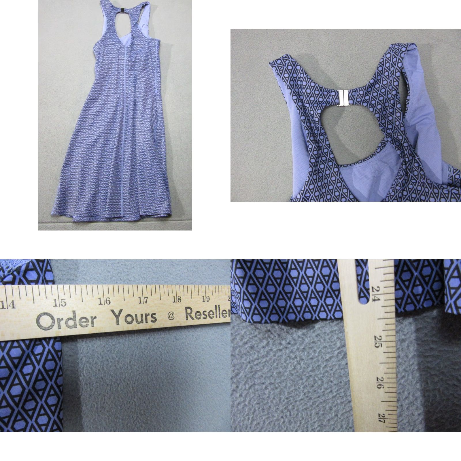 Athleta Athleta Dress Womens Small Purple Geometric Fit & Flare Logo Sleeveless Short Adult Womens Shirt? Size S / US 4 / IT 40 - 9 Thumbnail