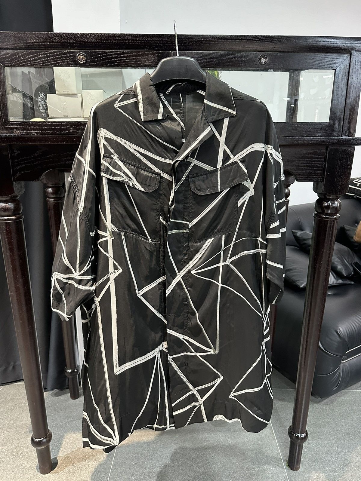 Rick Owens RICK OWENS Magnum Tommy Abstract-Print Oversized Shirt Size US M / EU 48-50 / 2 - 2 Thumbnail