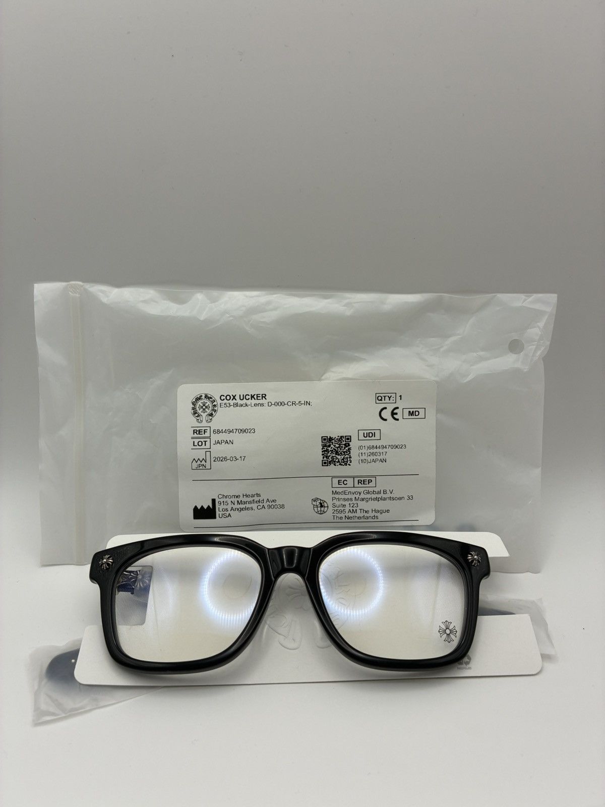 Chrome Hearts Chrome Hearts Cox Ucker Glasses Black Silver Size ONE SIZE - 10 Thumbnail