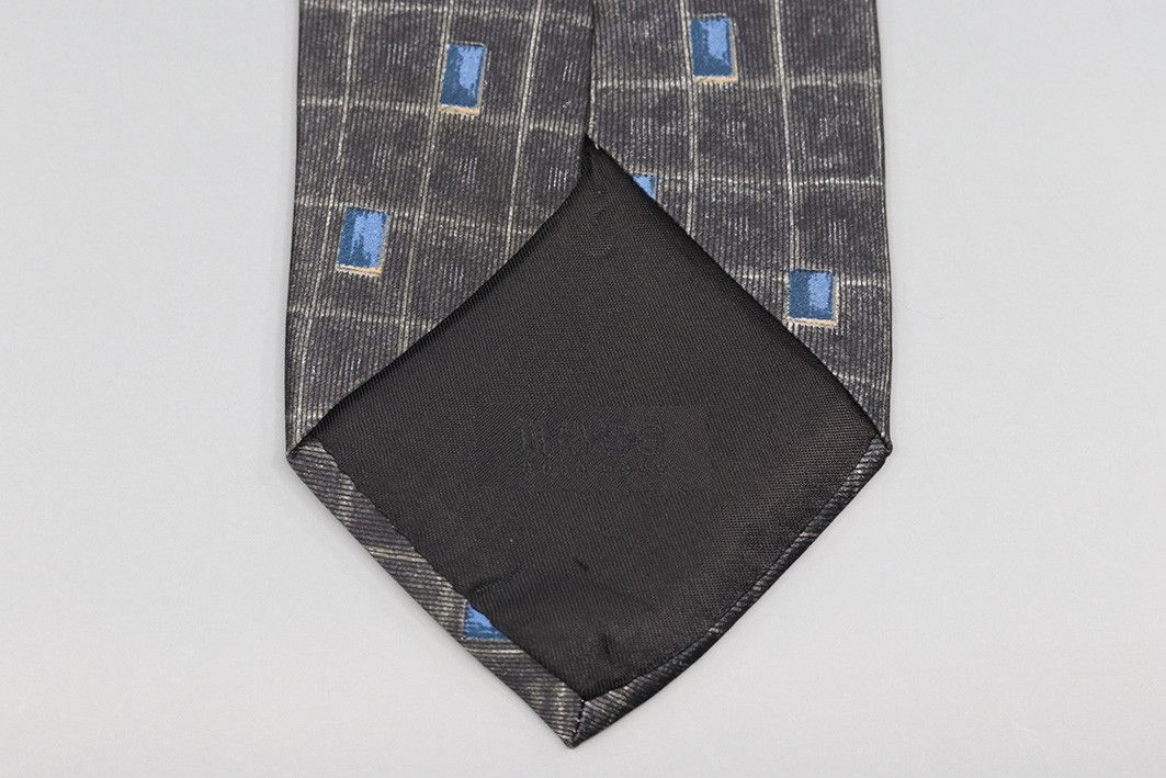 Hugo Boss Vintage Hugo Boss Silk Tie – Abstract Blue Square Pattern Size ONE SIZE - 3 Thumbnail