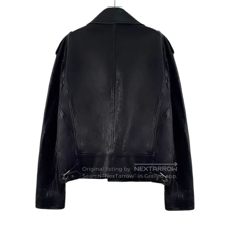 Versace Versace Black distressed leather biker jacket Size US M / EU 48-50 / 2 - 2 Thumbnail