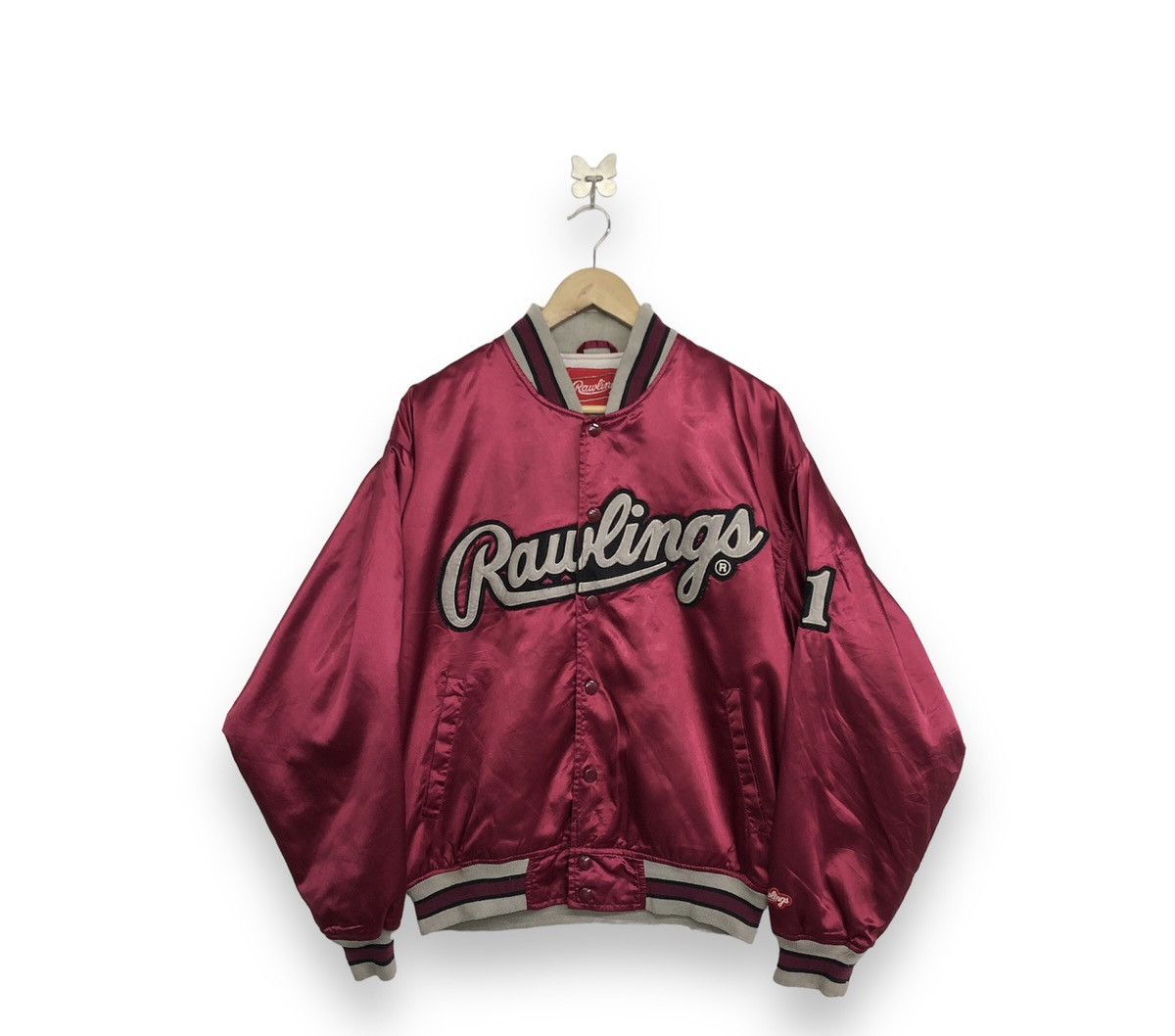 Japanese Brand Rawlings Varsity Spellout Embriodered Light Jacket Size US M / EU 48-50 / 2 - 1 Thumbnail