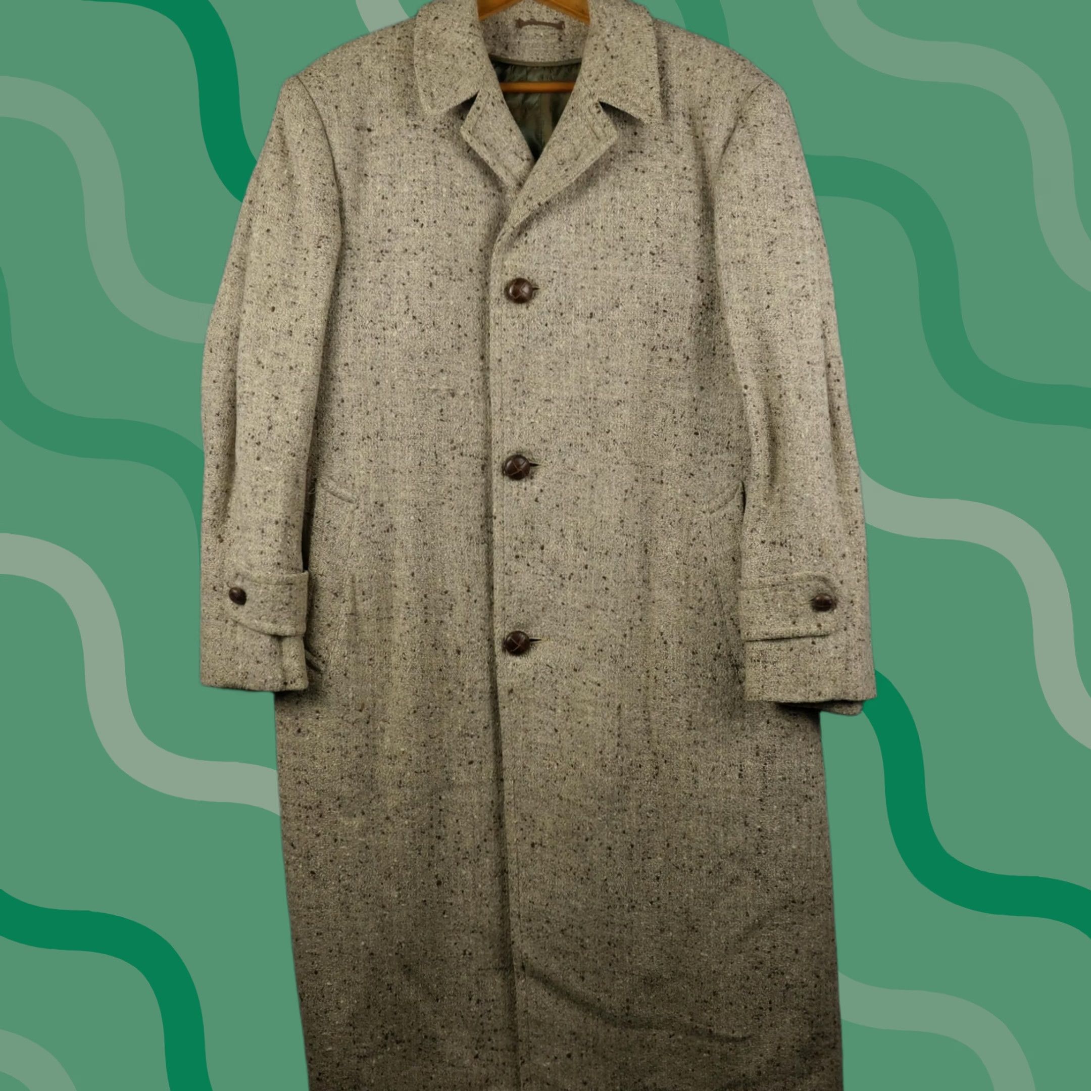 Vintage VINTAGE Marshall Field & Company Coat Mens 40 Wool Tweed Overcoat Cravenette Size US XXS / EU 40 - 1 Thumbnail