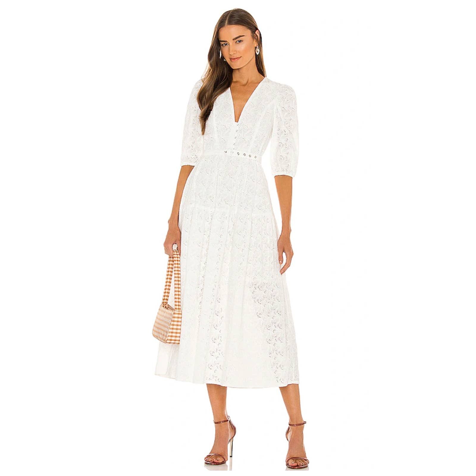 image of New Nicholas Celie Dress Featherington Eyelet White, Women's (Size Small)