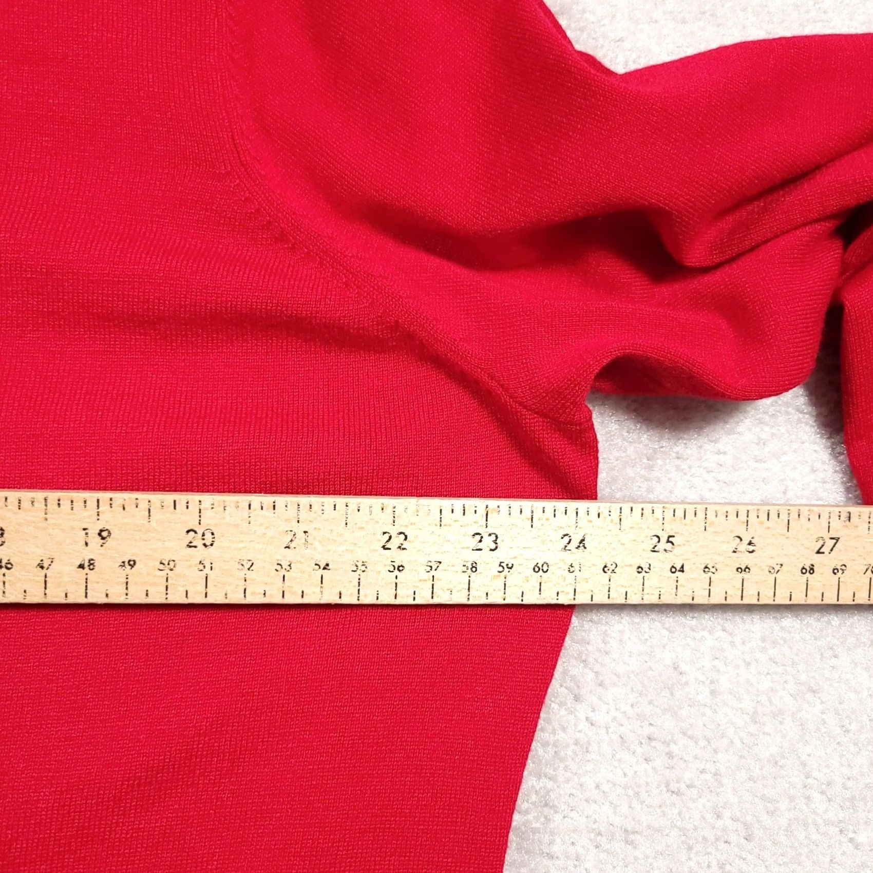 Vintage Notations Sweater Women's 3X Plus Red 3/4 Sleeve Ruched Knit Scoop Neck Size XXL / US 16-18 / IT 52-54 - 6 Thumbnail