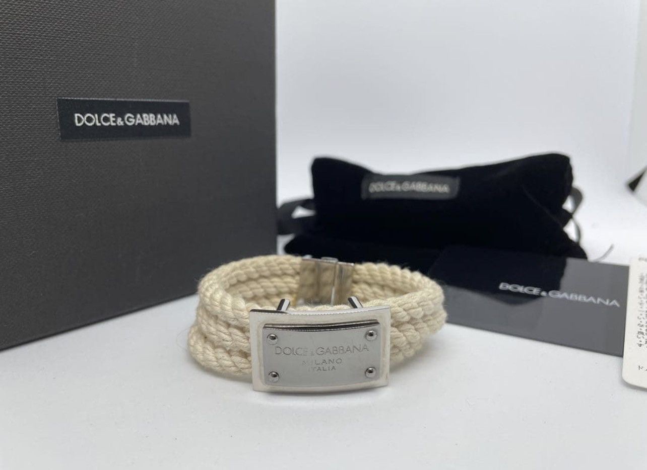 Dolce & Gabbana Dolce & Gabbana Archival Braided Rope Bracelet -Cream/Silver Size ONE SIZE - 10 Thumbnail