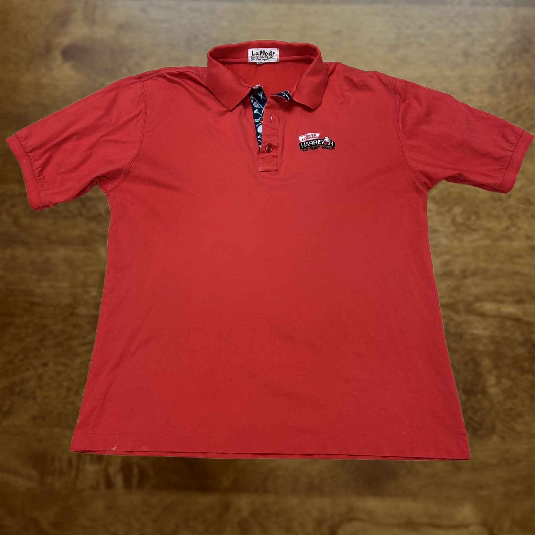 Vintage VINTAGE La Mode Polo Shirt Mens Large Red Harrison Paint Maker Short Sleeve Size US L / EU 52-54 / 3 - 1 Thumbnail