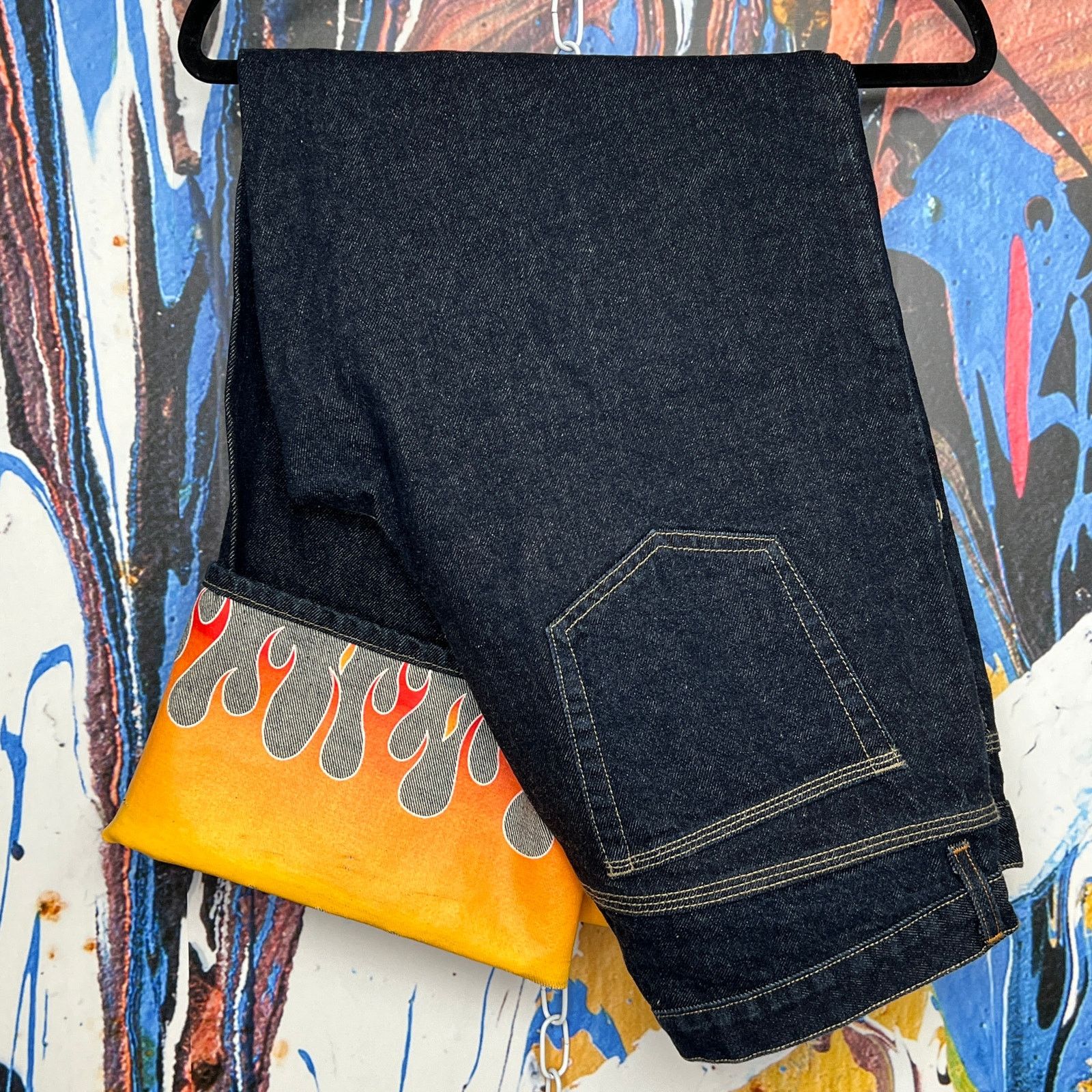 Vintage × Von Dutch Vintage Von Dutch Rare Screenprinted Rockabilly Flame Jeans Size US 36 / EU 52 - 2 Thumbnail