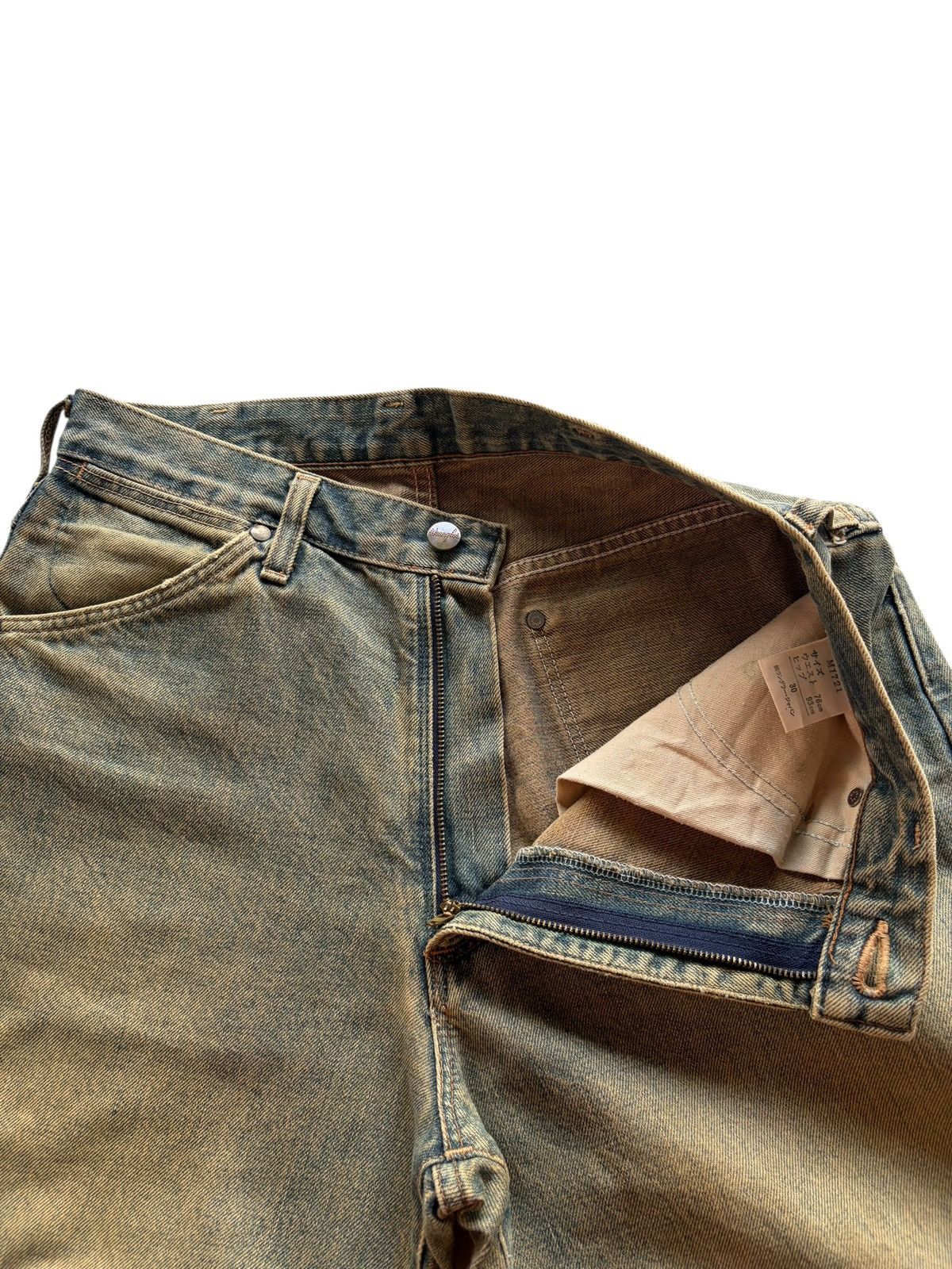 Kapital VINTAGE WRANGLER SELVEDGE BAGGY RUSTY DISTRESSED DENIM Size US 30 / EU 46 - 13 Thumbnail