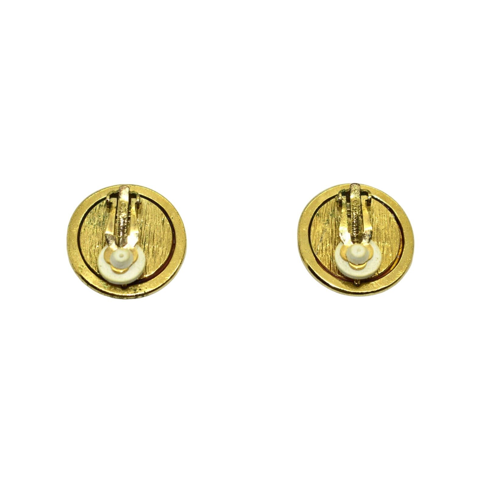 Givenchy A8 GIVENCHY Vintage Signed Goldtone Round Clip On Earrings Size ONE SIZE - 3 Thumbnail