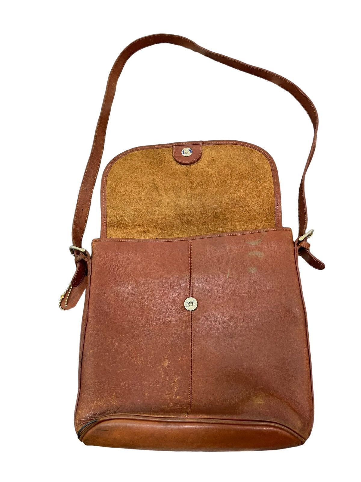 Japanese Brand Full Leather Patina Wako Cross Body Bag 4🟩 Size ONE SIZE - 14 Thumbnail