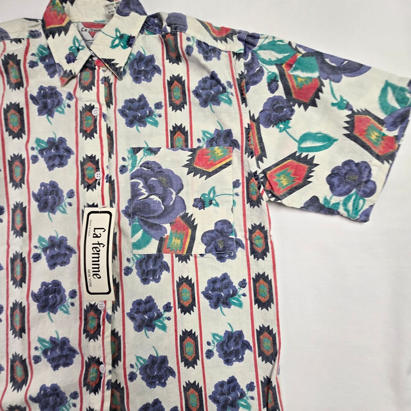 Vintage Vintage La Femme Button Up M Floral Print Shirt VTG Size M / US 6-8 / IT 42-44 - 2 Thumbnail
