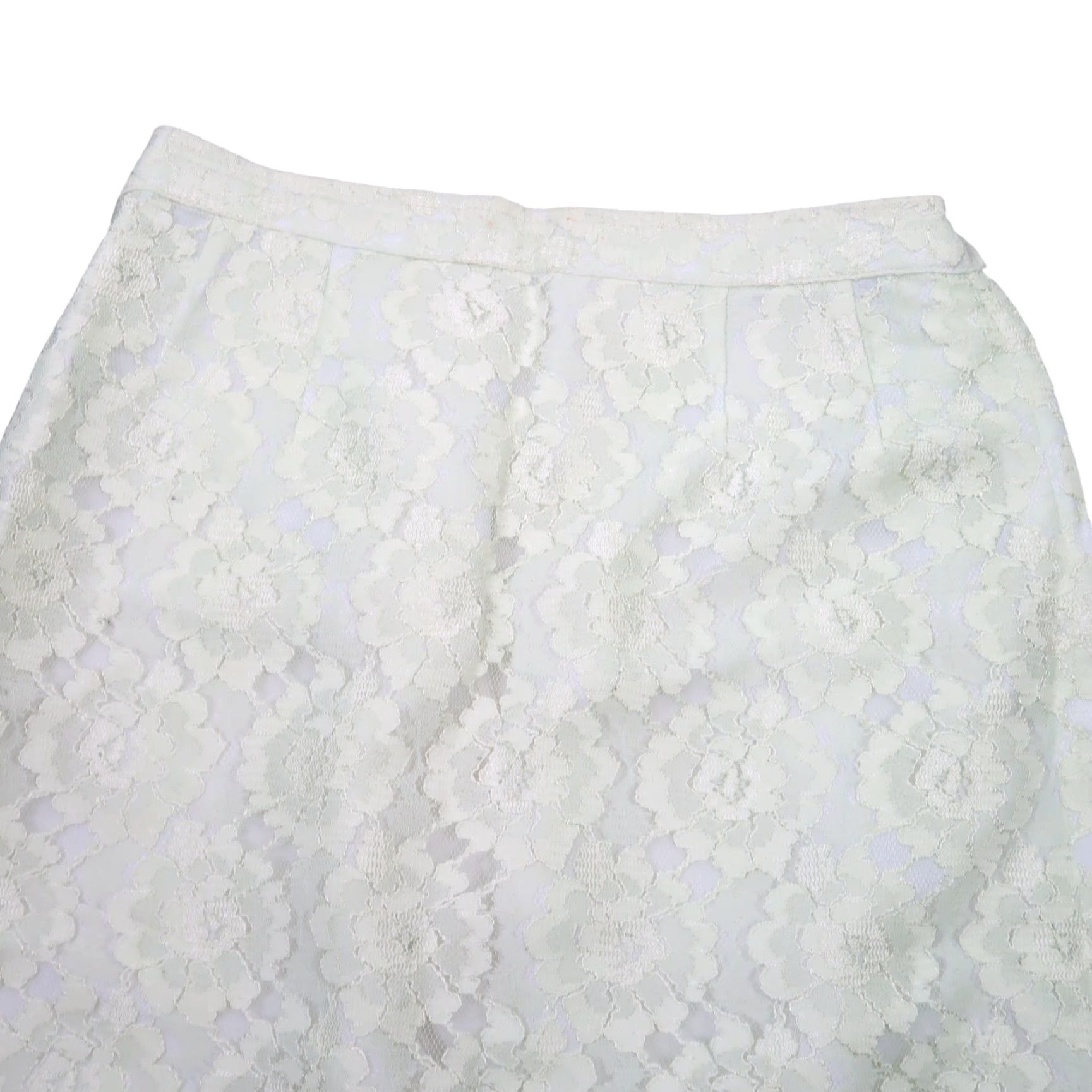 Vintage VINTAGE 50s light green lace knee-length A-Line skirt 24" XS Women Hosiery? Size 26" / US 2 / IT 38 - 3 Thumbnail