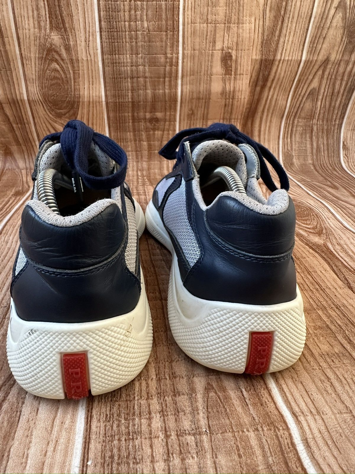 Prada Prada Americas Cup Blue Leather Low Top Sneaks Size US 6 / EU 39 - 15 Thumbnail
