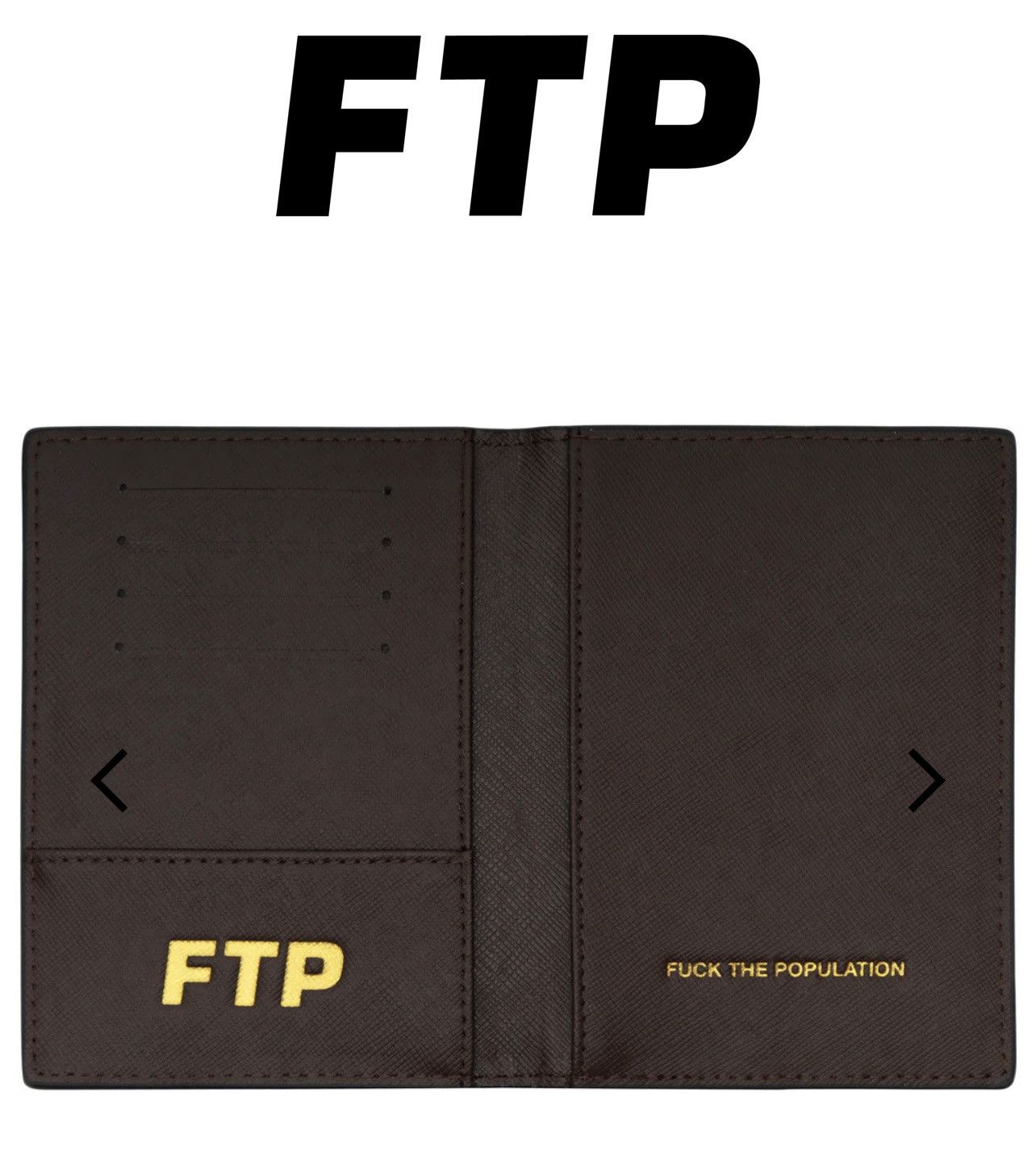 Fuck The Population FTP LOGO RÉPÉTÉ PASSPORT HOLDER(BROWN) Size ONE SIZE - 6 Thumbnail