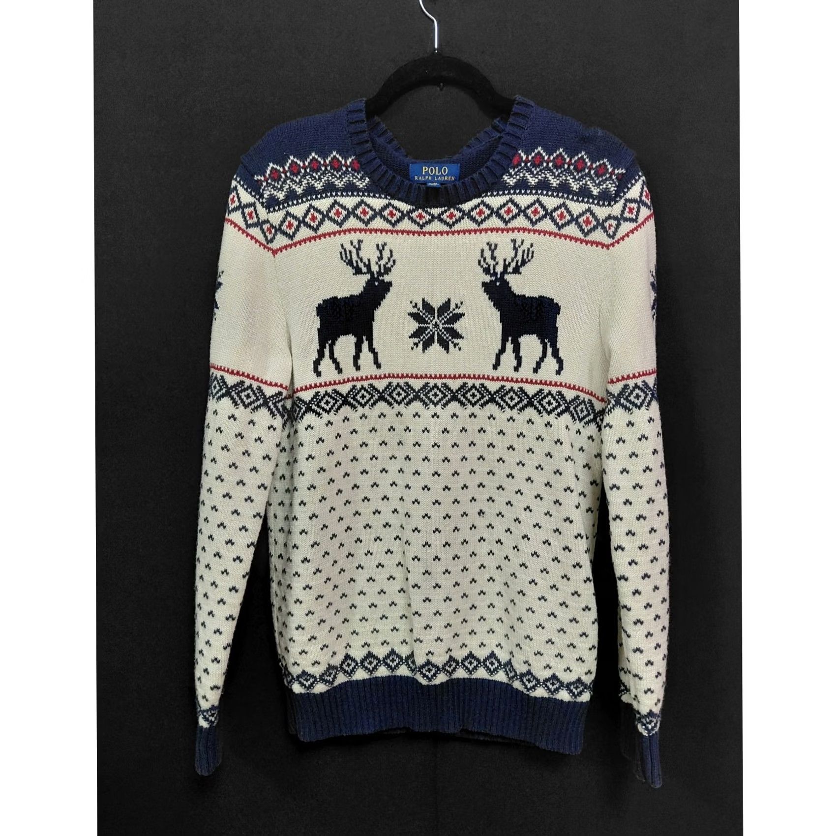 Polo Ralph Lauren Polo Ralph Lauren Reindeer Knit Sweater Blue Graphic Print Cotton,Wool Size XL Mens Pullover Crew NYLON? Size US XL / EU 56 / 4 - 2 Thumbnail