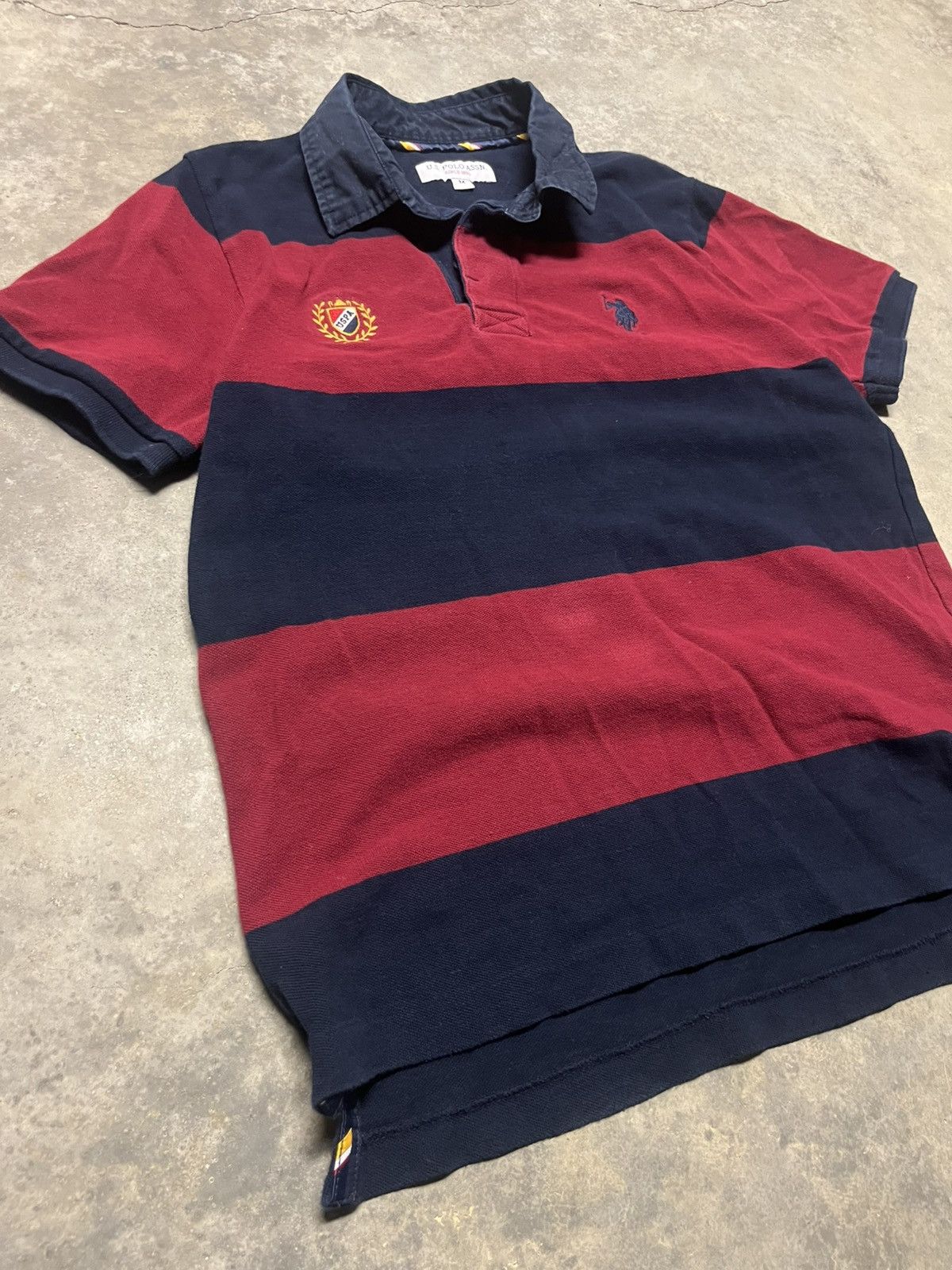 U.S. Polo Assn. U.S Polo Assn. Rugby Polo Shirt Maroon / Navy Blue Size US M / EU 48-50 / 2 - 2 Thumbnail