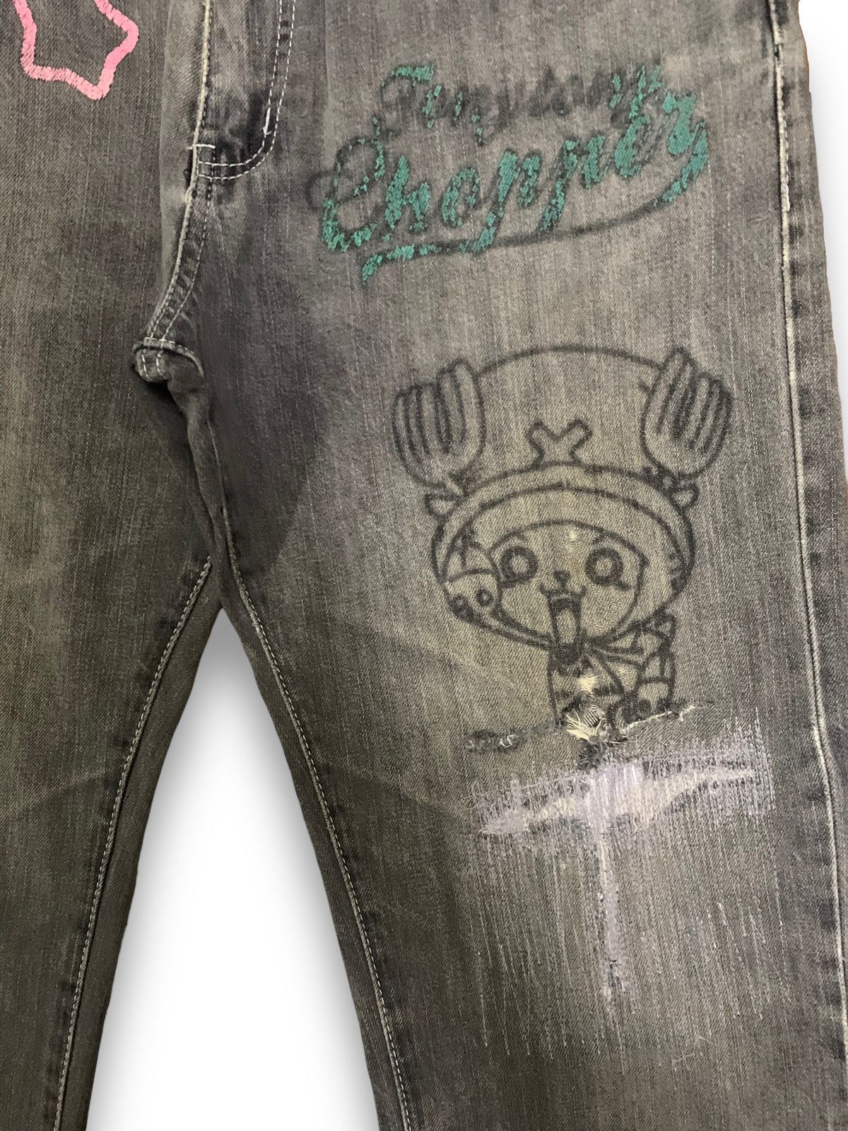 One Piece Vintage One Piece Tony Chopper Loose Fit Distressed Jeans Size US 32 / EU 48 - 8 Thumbnail
