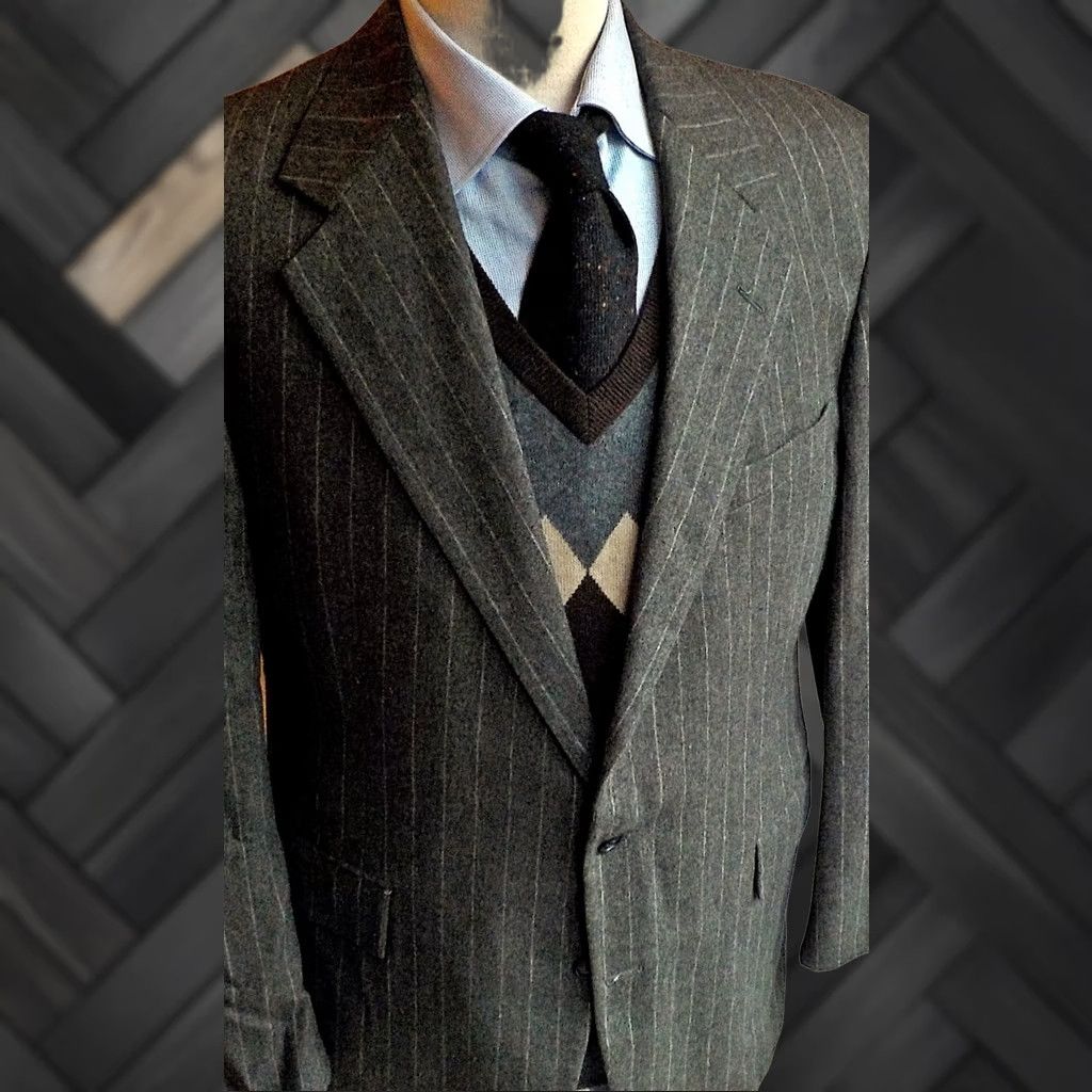 Polo Ralph Lauren VTG Polo Ralph Lauren Pinstriped Blazer 2 Button Gray 41R Made in USA Mens Blazer Wool 100% Redefined Size 41 Size US L / EU 52-54 / 3 - 1 Thumbnail