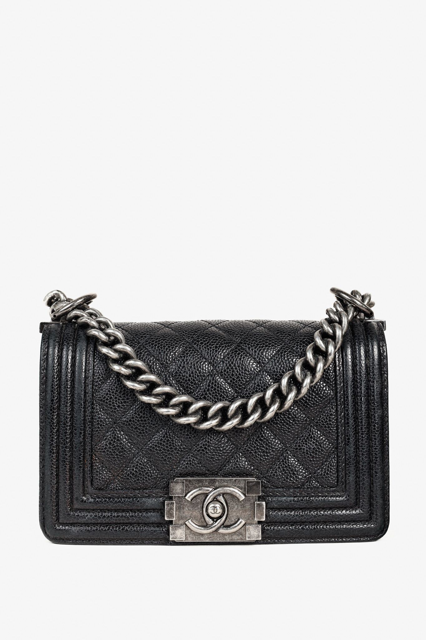 Chanel Chanel Small Boy Black Caviar Quilted Shoulder Bag Size ONE SIZE - 1 Thumbnail