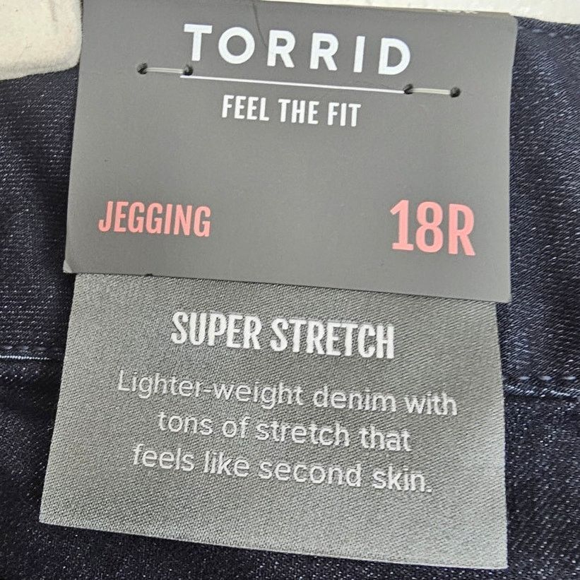 Torrid Torrid Womens Super Stretch Jeggings Sz18R Black Rinse Super Size 40" / US 18 - 8 Thumbnail