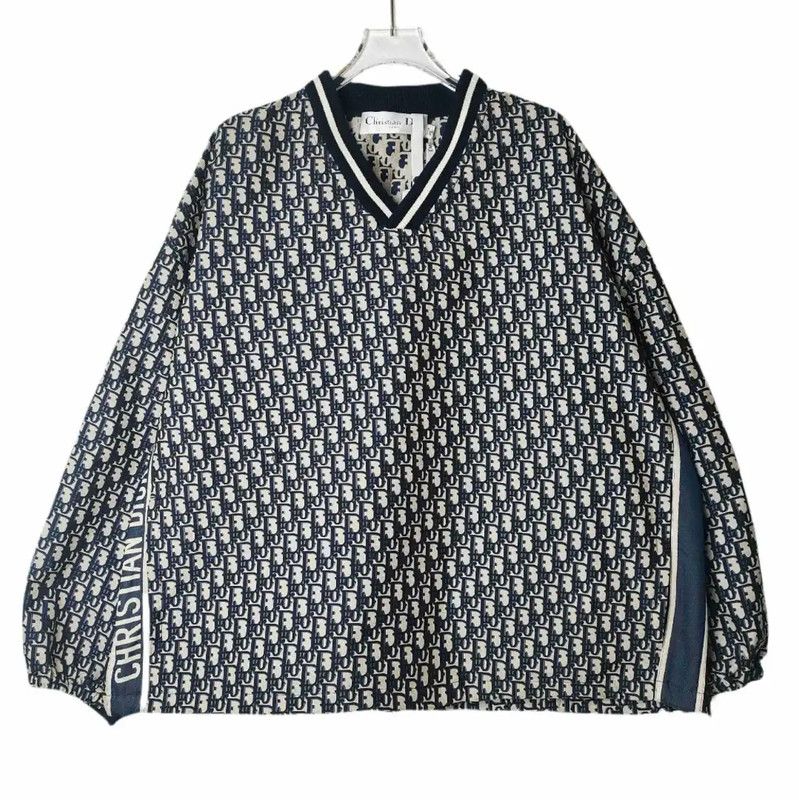 Dior Dior Patterned V-Neck Pullover Sweater 0089 Size L / US 10 / IT 46 - 1 Thumbnail