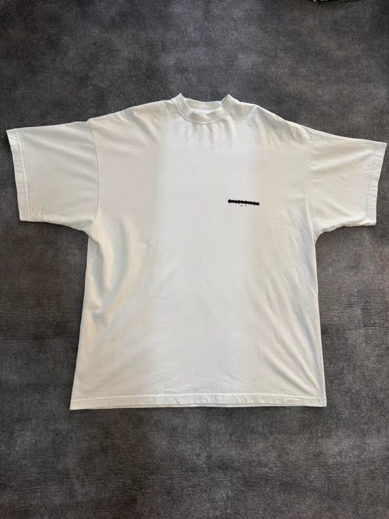 Balenciaga Balenciaga Grey tape embroidered logo short sleeves Size US M / EU 48-50 / 2 - 1 Thumbnail