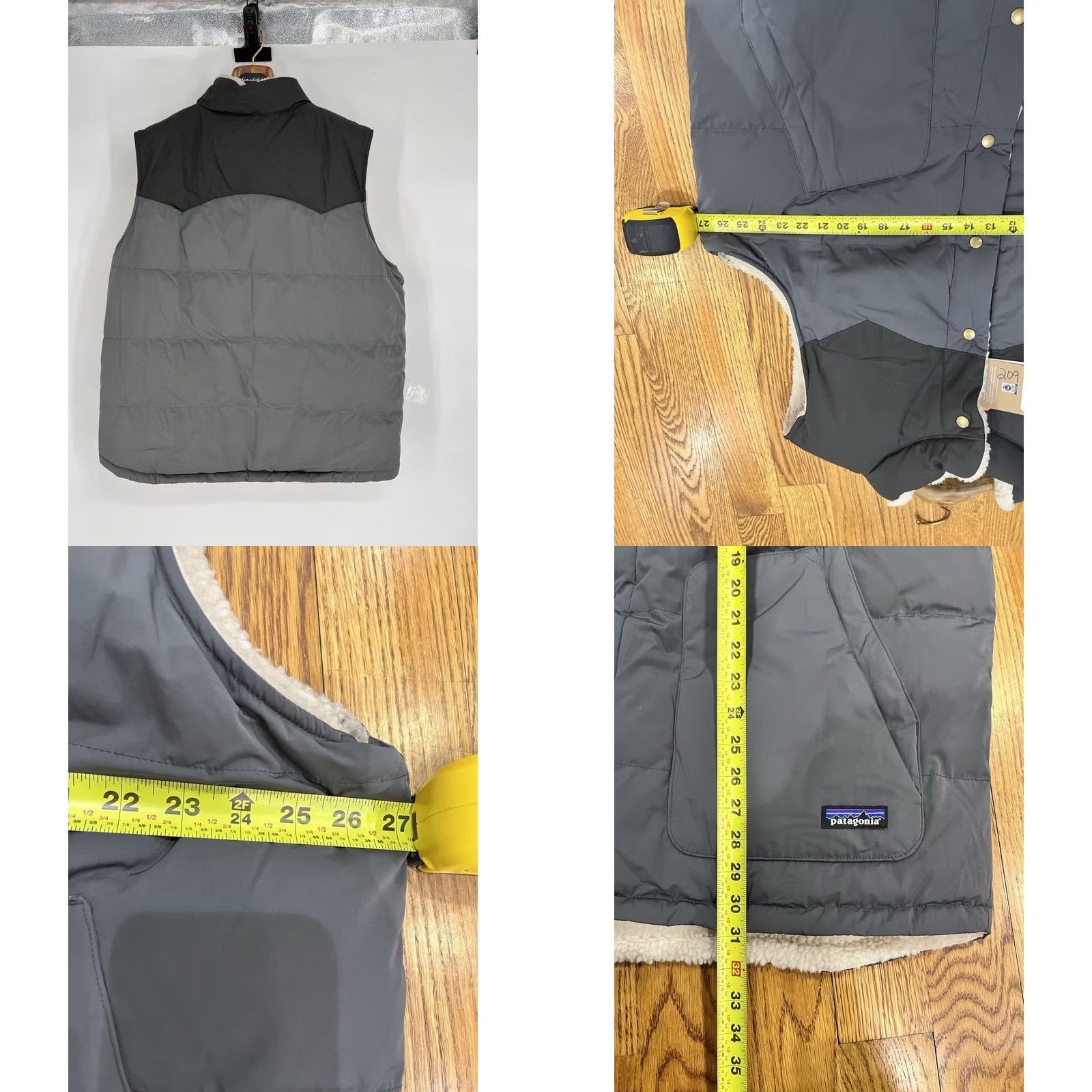 Patagonia Patagonia Bivy Down Puffer Vest Forged Gray Reversible Mens 2XL Nylon Zip Snap Stand-Up Collar Insulated 600 Size US XXL / EU 58 / 5 - 9 Thumbnail