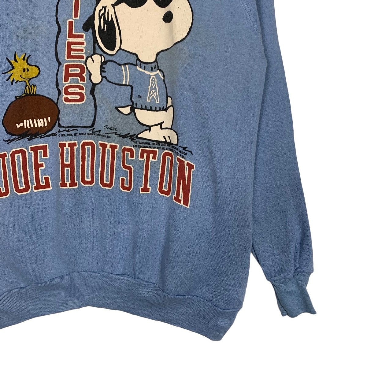 NFL OILERS JOE HOUSTON Snoopy Graphic Sweatshirt #0667-C31 Size US L / EU 52-54 / 3 - 4 Thumbnail