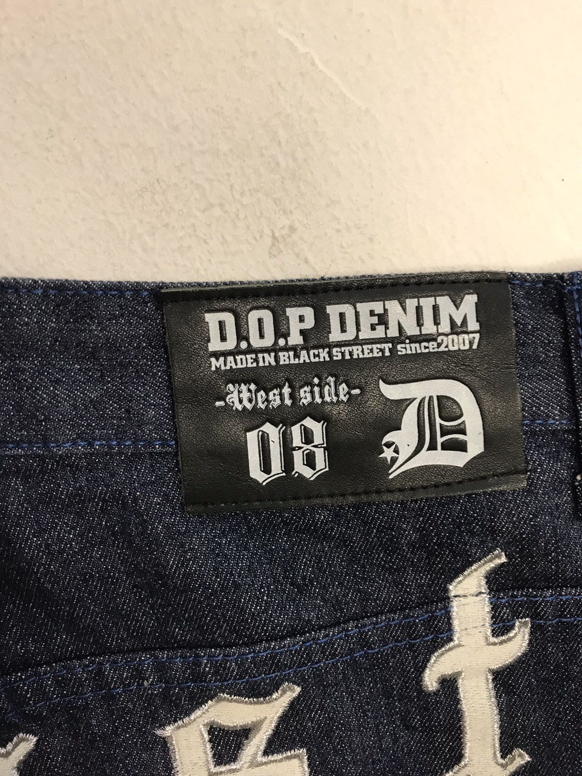 Vintage D.O.P Denim Gangsta 13 La Dark Indigo Denim Baggy Hiphop Size US 38 / EU 54 - 9 Thumbnail