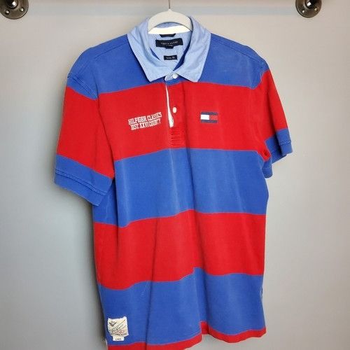 Tommy Hilfiger Tommy Hilfiger Polo Shirt Size XL Red Blue Size US XL / EU 56 / 4 - 1 Thumbnail