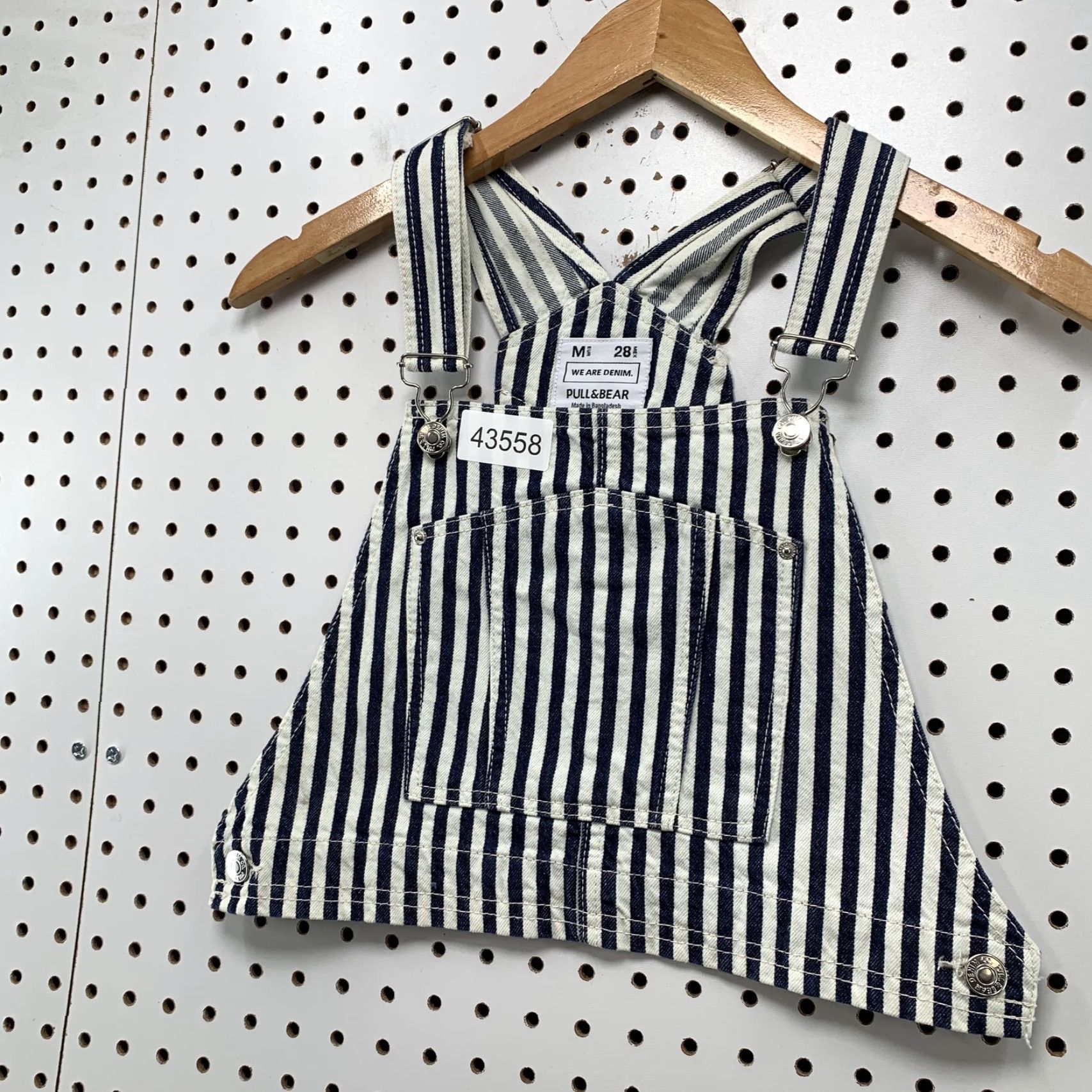 Vintage Pull&Bear Denim Blue White Striped Overalls Top Womens Medium Summer Casual Size M / US 6-8 / IT 42-44 - 2 Thumbnail