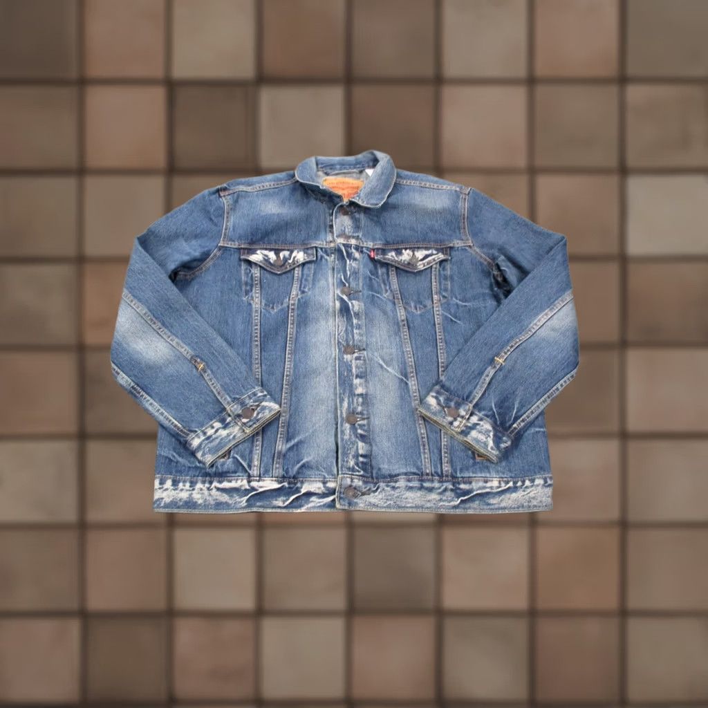 Levi's Levi's Jacket Mens XL Blue Denim Trucker Red Tab Jean Workwear Biker, Leather? (Note: Original has no leather) Size US 36 / EU 52 - 1 Thumbnail