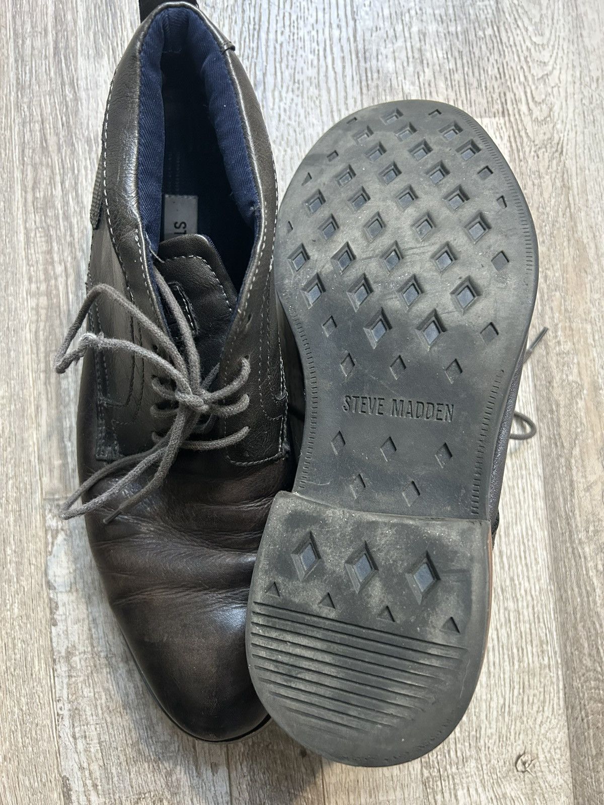 Steve Madden Steve Madden Leather P-Tunder Chukka Shoes Black Brown Sz 9 Size US 9 / EU 42 - 11 Thumbnail