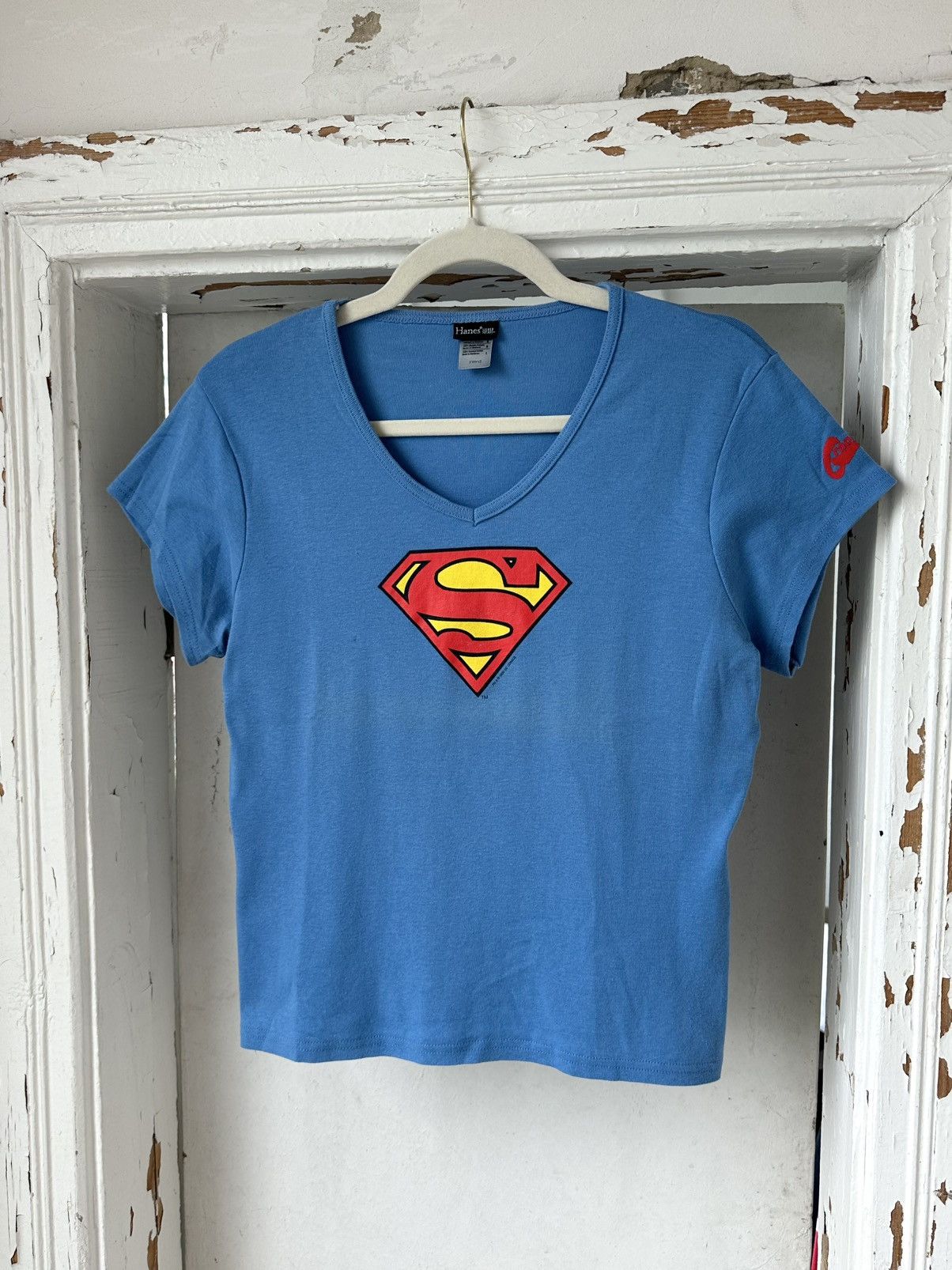 DC Comics Vintage Superman DC Comics Hanes Blue T-shirt Size L / US 10 / IT 46 - 1 Thumbnail