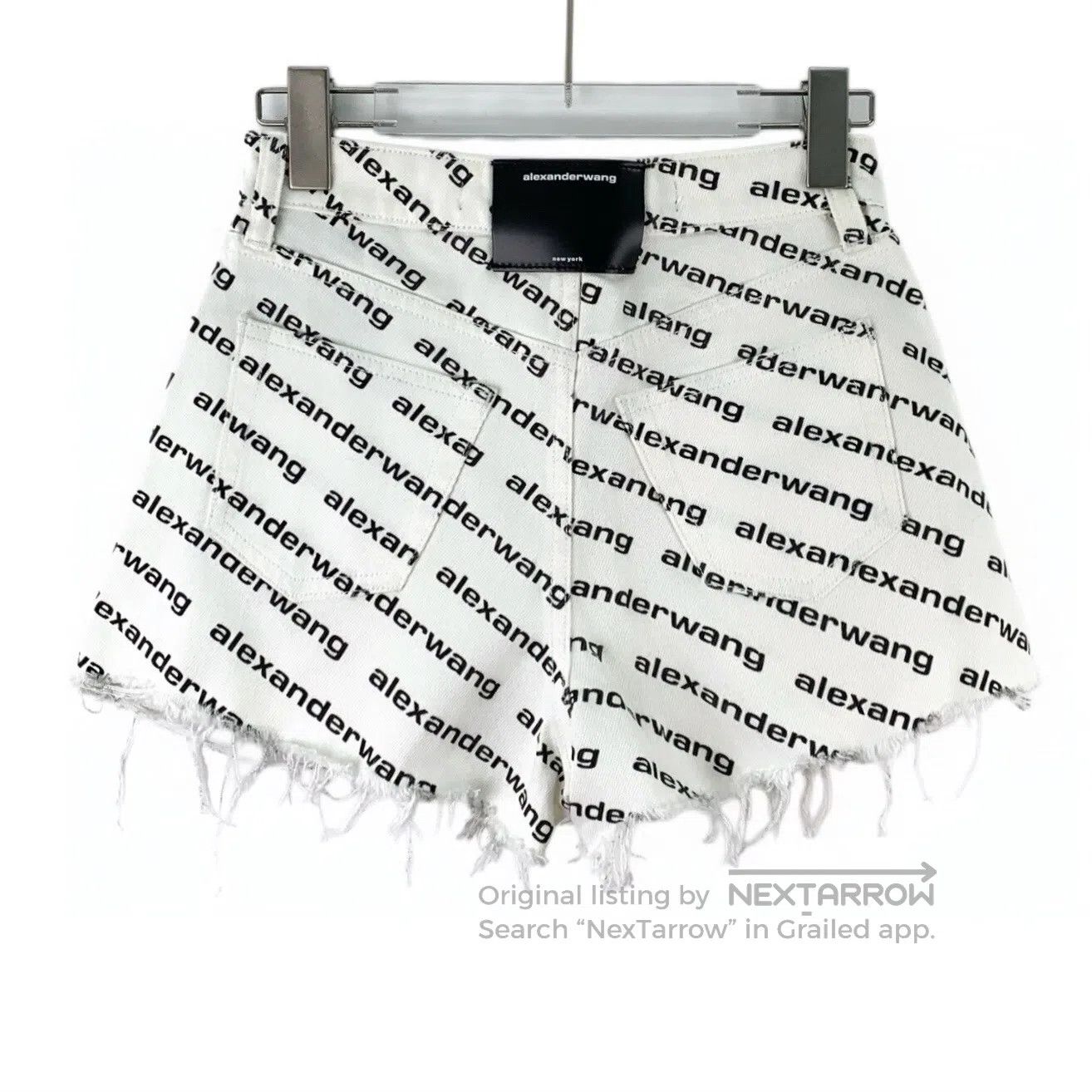 Alexander Wang Alexander Wang White Logo Letter All-Over Print Cotton Cas Size 25" / US 0 / IT 36 - 2 Thumbnail