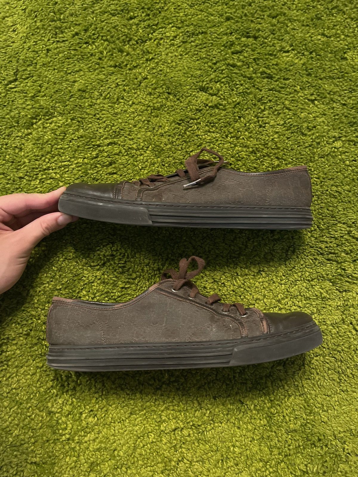 Designer × Gucci Gucci GG monogram leather sneakers Size US 8 / EU 41 - 4 Thumbnail