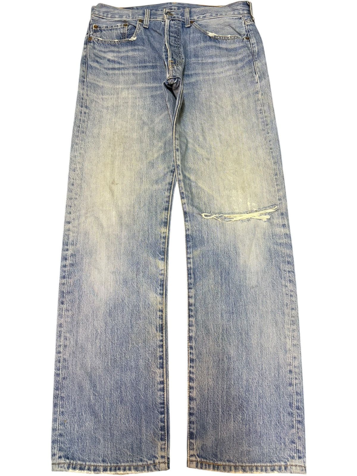Levi's Vintage 90s Levis 501 Mud Wash Distressed Jeans Size US 33 - 1 Thumbnail