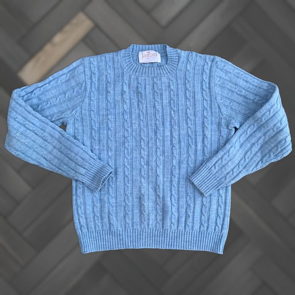 Jantzen Vintage Jantzen Made in USA Light Blue Cable Knit Sweater Size M User: Vintage Jantzen Made in USA Light Blue Cable Knit Sweater Size M Size M / US 6-8 / IT 42-44 - 1 Thumbnail