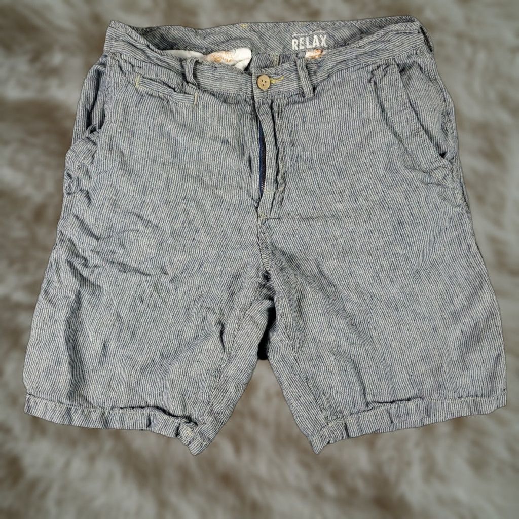 Tommy Bahama VINTAGE Tommy Bahama Shorts Mens Size 33 Casual Linen Flat Front Chino Gray Summer Size US 33 - 1 Thumbnail