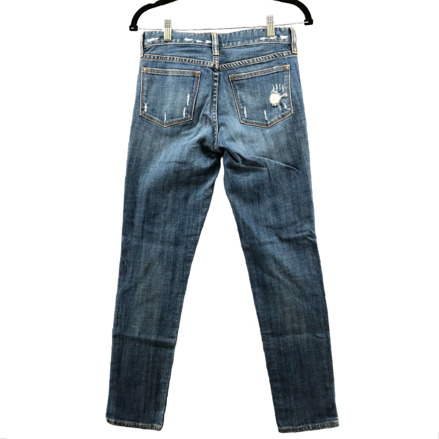 J.Crew J. Crew Toothpick Skinny Jeans Womens 26 Blue Medium Wash Distressed Low Rise Stretch Size 26" / US 2 / IT 38 - 2 Thumbnail